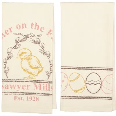 Vhc Brands Tea Towel In Brown;pink;cream