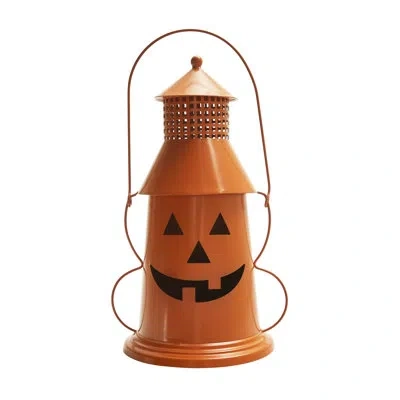 Vhc Brands Tealight Holder Halloween Lantern Orange 12x8x6
