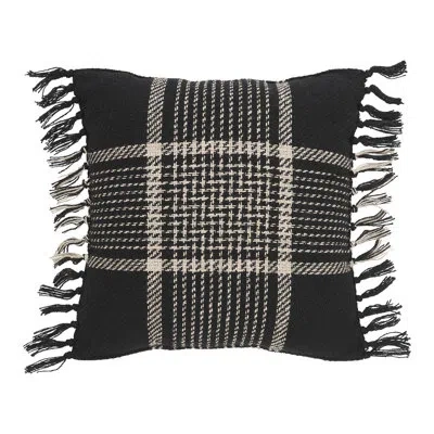 Vhc Brands Throw Square Pillow Cover & Insert In Black