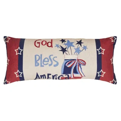 Vhc Brands Timeless Classics Cotton Blend Lumbar Rectangle Pillow Cover & Insert In Blue;red;tan