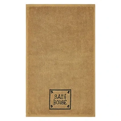 Vhc Brands Timeless Linens Bath House Prim Stars Tan Hand Towel Set Of 2 16x26 In Black;tan