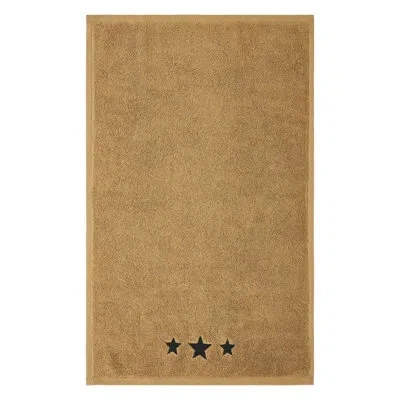 Vhc Brands Timeless Linens Stars Hand Towel Set Of 2 16x26 In Black,tan