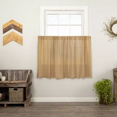 Vhc Brands Tobacco Cloth 2-pc. Rod Pocket Window Tier In Sand