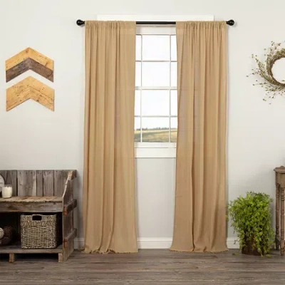 Vhc Brands Tobacco Cloth Rod Pocket Sheer Set Of 2 Curtain Panel In Neutral