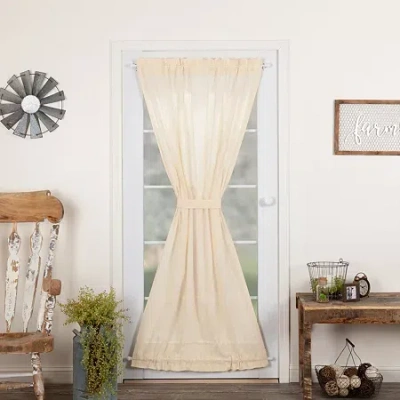 Vhc Brands Tobacco Cloth Sheer Rod Pocket Single Door Panel Curtain In White