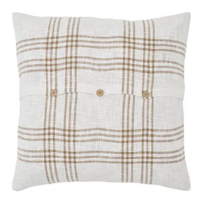 Vhc Brands Wheat Plaid Sham In White;tan