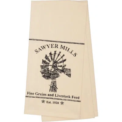 Vhc Brands Windmill Muslin Unbleached Natural Dishcloth In Black;cream