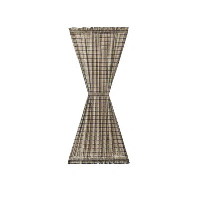 Vhc Brands Wyatt 100% Cotton Room Darkening French Door Curtain Panel In Black;red;tan