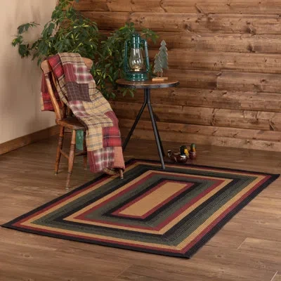 Vhc Brands Wyatt Braided Jute/sisal Red/beige/green Area Rug In Black;red;tan
