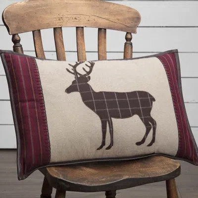 Vhc Brands Wyatt Plaid Lumbar Pillow In Brown;red;tan