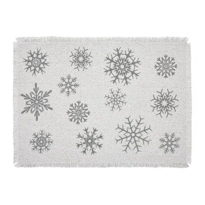 Vhc Brands Yuletide Cotton Geometric Rectangle Placemat In Gray;cream