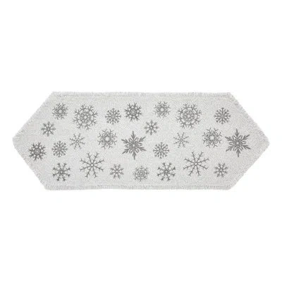 Vhc Brands Yuletide Rectangle Geometric Cotton Table Runner In Antique White