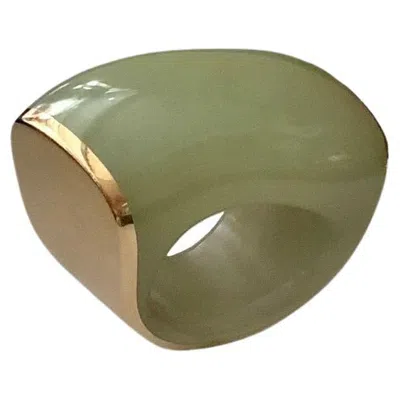 Pre-owned Vhernier 18k Pink Gold Jade Onde Ring