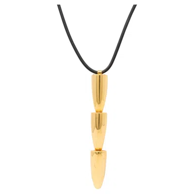 Pre-owned Vhernier 2020's 18 Karat Yellow Gold Contemporary Calla Lily Pendant Necklace