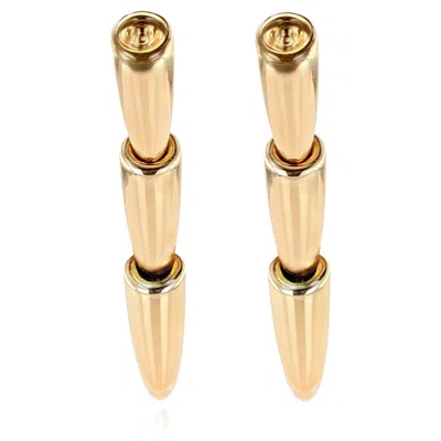 Pre-owned Vhernier Calla Media 18k Rose Gold 3 Drop Ear Clips In Red