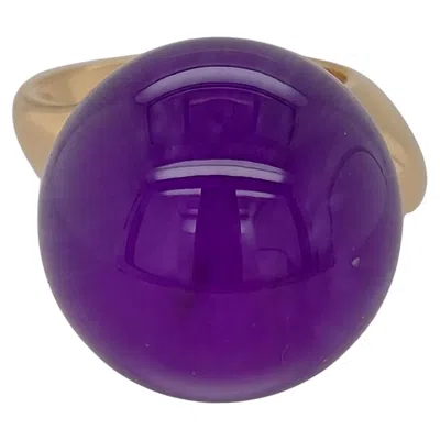 Pre-owned Vhernier , Re Sole Ring With Purple Sugilite And Rock Crystal Stone