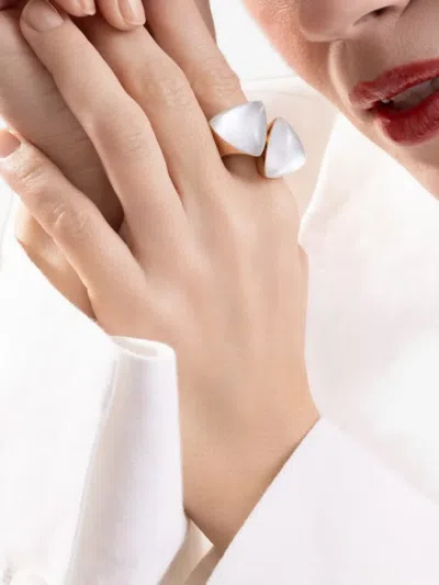 Vhernier Rock Crystal Pearl Ring In Metallic