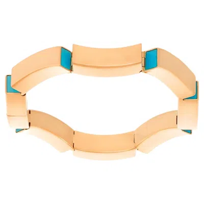 Pre-owned Vhernier Turquoise And Gold "sorpresa" Bracelet In Multi