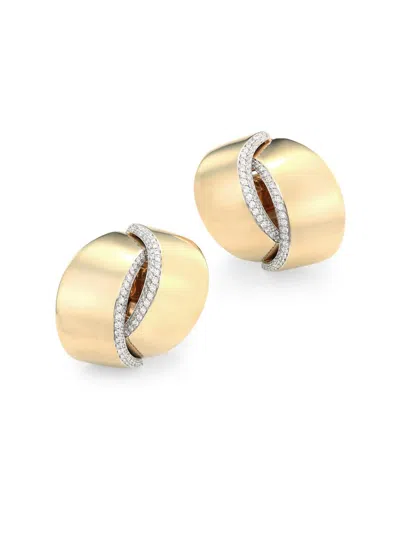 Vhernier Women's Abbraccio 18k Yellow Gold & Diamond Pavé Clip-on Earrings