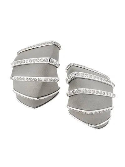 Vhernier Women's Ardis Aluminum, 18k White Gold & 1.45 Tcw Diamond Clip-on Earrings