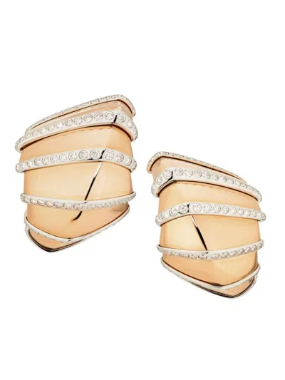 Vhernier Women's Ardis Two-tone 18k Gold & 1.45 Tcw Diamond Clip-on Earrings