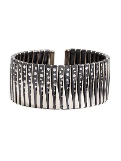 Vhernier Women's Coucher Du Soliel 18k Yellow Gold, Bronze & 3.67 Tcw Diamond Cuff In Black