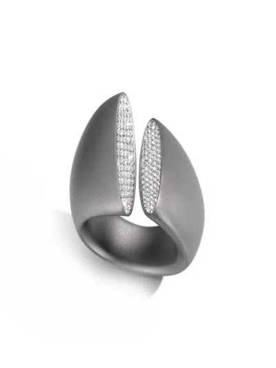 Vhernier Women's Eclisse Titanium & Diamond Ring In Black