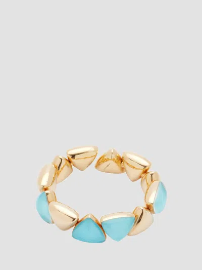 Vhernier Women's Freccia 18k Rose Gold, Turquoise & Rock Crystal Bracelet In Blue