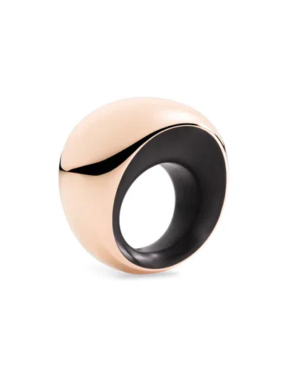 Vhernier Women's Pirouette 18k Rose Gold, Jet & 0.01 Tcw Diamond Ring