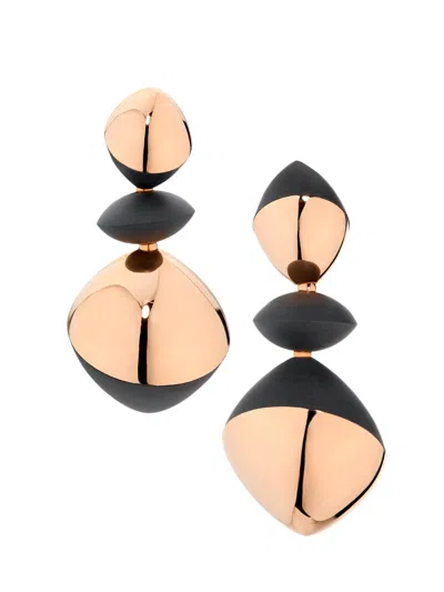 Vhernier Women's Trottola 18k Rose Gold & Black Titanium Drop Earrings In Multi