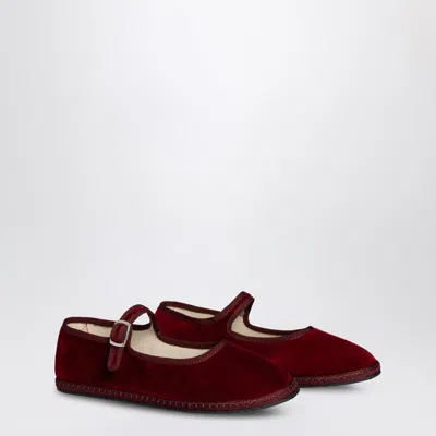 Vi Bi Vene Zi A Mary Jane In Burgundy Velvet