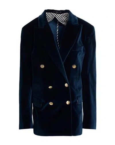Vi To Vi Woman Blazer Blue Size 10 Cotton, Elastane