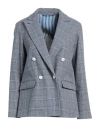 Vi To Vi Woman Blazer Blue Size 8 Cotton, Elastane