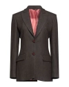 Vi To Vi Woman Blazer Chocolate Brown Size 6 Virgin Wool, Polyester