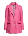 Vi To Vi Woman Blazer Magenta Size 8 Cotton, Polyester, Elastane In Magenta