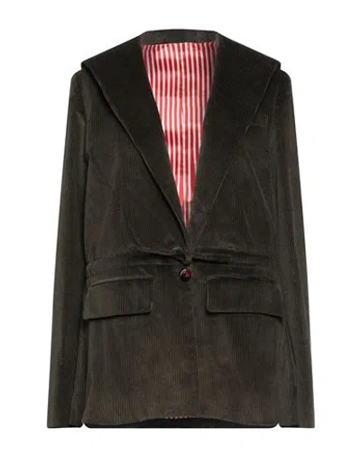 Vi To Vi Woman Blazer Military Green Size 4 Cotton, Elastane