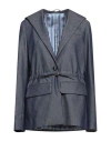 Vi To Vi Woman Blazer Navy Size 6 Cotton, Polyester, Elastane In Navy Blue