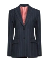 Vi To Vi Woman Blazer Navy Size 8 Cotton, Elastane In Navy Blue