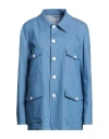 Vi To Vi Woman Overcoat & Trench Coat Light Blue Size Onesize Cotton, Polyester, Elastane