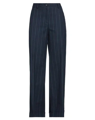Vi To Vi Woman Pants Navy Size 6 Cotton, Elastane In Navy Blue