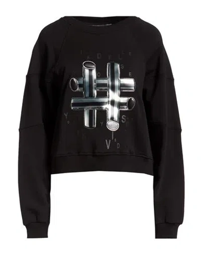 Via Delle Rose Woman Sweatshirt Black Size L Cotton