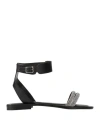 Via Delle Ville Woman Sandals Black Size 11 Cowhide