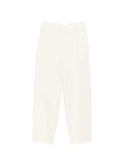 Via Masini 80 Barrel Fit Trousers In White