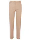 Via Masini 80 Beige Cotton Trousers In Brown