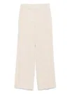 Via Masini 80 Beige Velvet Trousers In Neutral