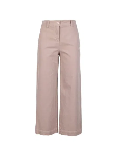 Via Masini 80 Belt-loop Straight-leg Trousers In Pink