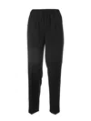 Via Masini 80 Black Elastic Trousers In Black