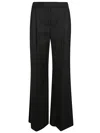 Via Masini 80 Black Wool Blend Trousers In Black