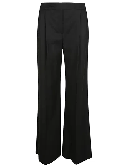 Via Masini 80 Black Wool Blend Trousers