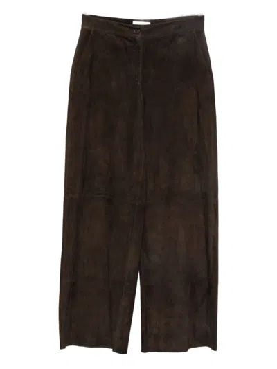 VIA MASINI 80 BROWN WIDE-LEG TROUSERS